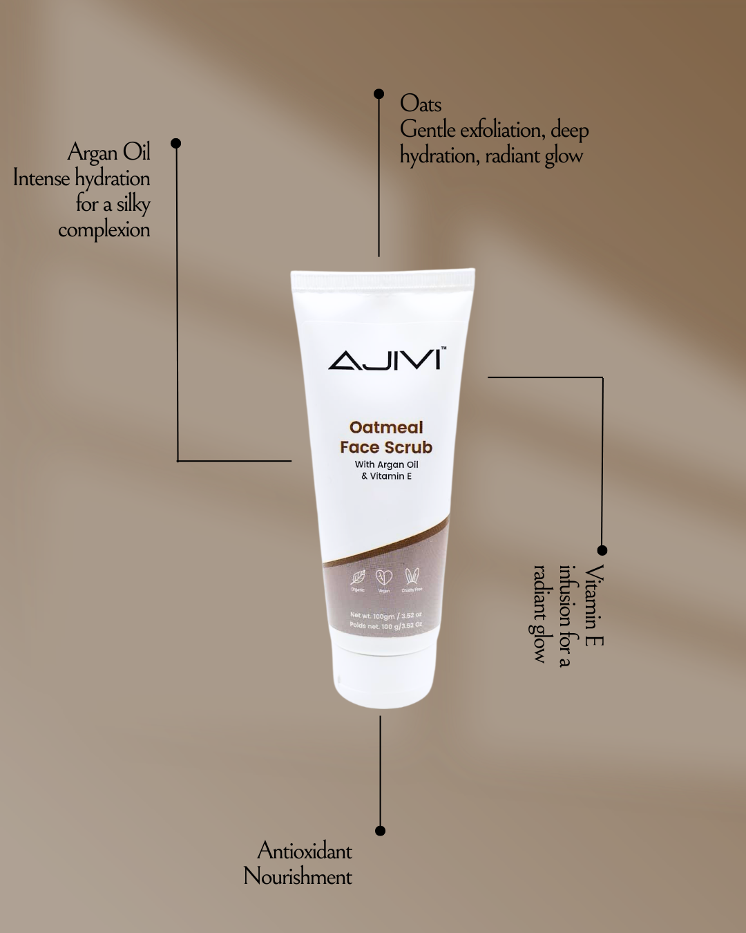 Oatmeal Face Scrub with Argan Oil and Vitamin E