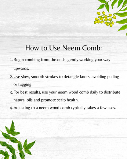 4 in 1 Oil Treated Neem Wood Comb Set