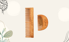 2 in 1 Oil Treated Neem Wood Comb Set (Dual Tooth & Beard Comb)